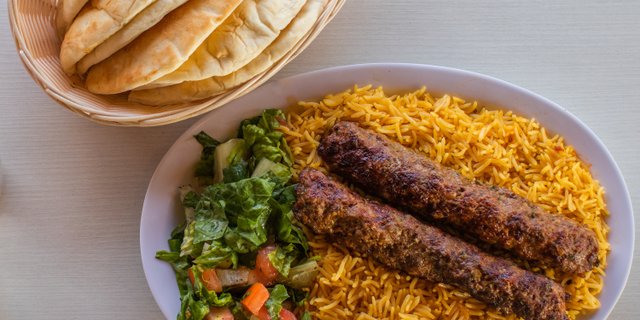 Beef Kofta Kabob Plate
