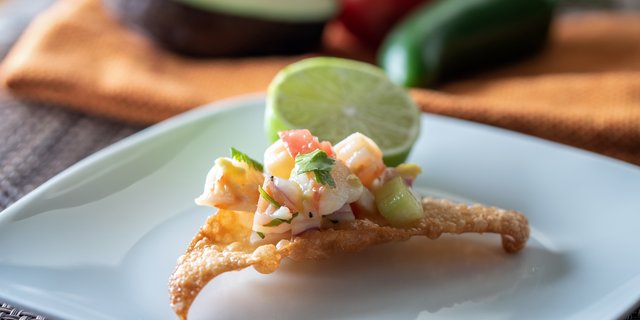 Ceviche Wontons