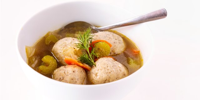 Chickenless Matzah Ball Soup