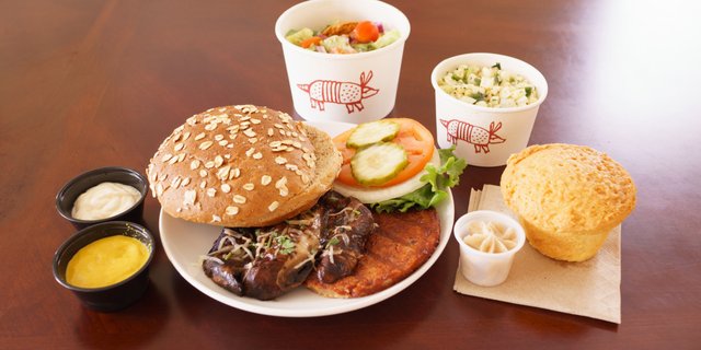Build-Your-Own Vegetarian Boca Burger & Portobello Mushroom Caps w/ Three Sides