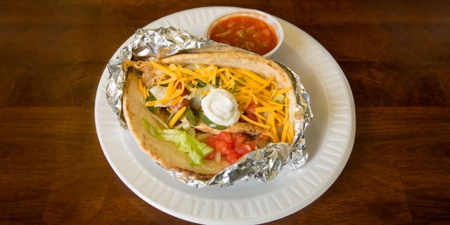 Chicken Fajitas on Pita w/ Side