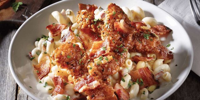 Four-Cheese Mac & Cheese w/ Honey-Pepper Chicken Tenders