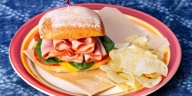 Ham, Pepperoni & Cheddar Sandwich