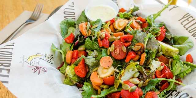Kale, Brussels & Roasted Roots Salad
