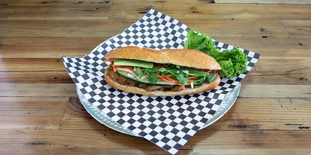 Grilled Lemongrass Chicken Banh Mi Sandwich