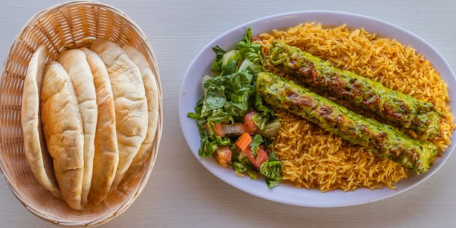 Chicken Kofta Kabob Plate