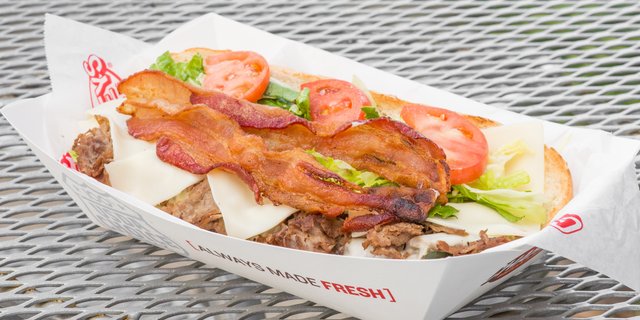 Bacon 3-Cheese Steak Sandwich