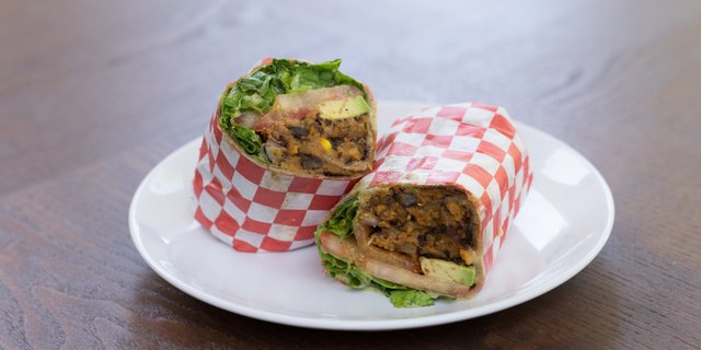 Black Bean Burger Wrap