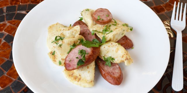 Sauerkraut Pierogies w/ Polish Sausage