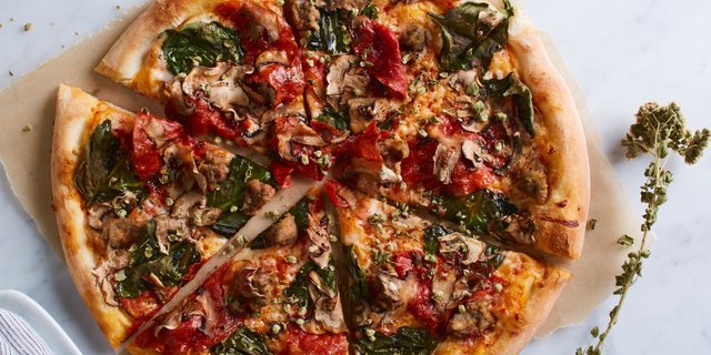 Mushroom Pepperoni Sausage Pizza