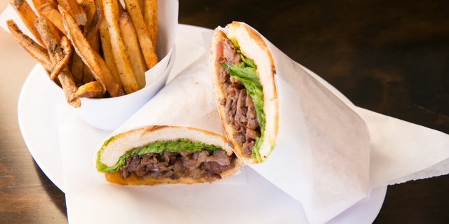 Lomo Saltado Sandwich
