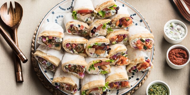 Harissa Salmon Pita Sandwich Tray