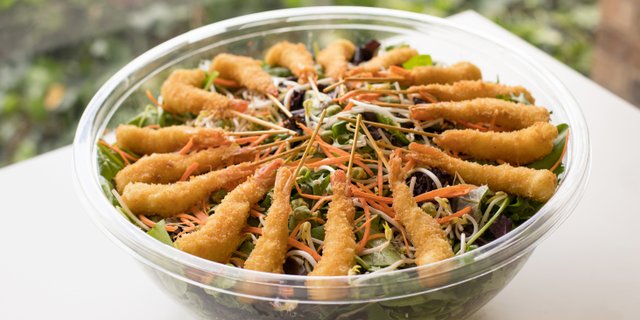 Spicy Panko Shrimp Salad