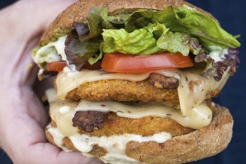 Spicy Super Stacked Chik'n Sandwich