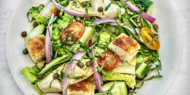 Artichoke Panzanella Salad