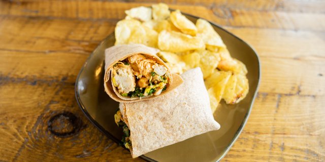 Buffalo Kale Chicken Wrap