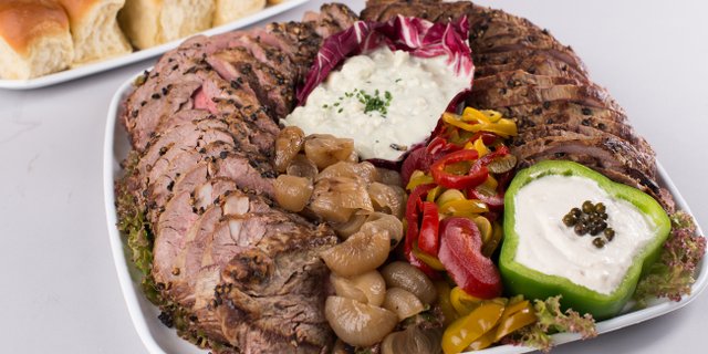 Sliced Beef Tenderloin Au Poivre Party Platter