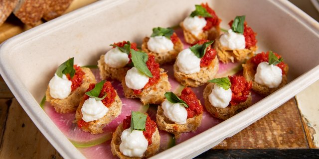 Tomato & Burrata Crostinis