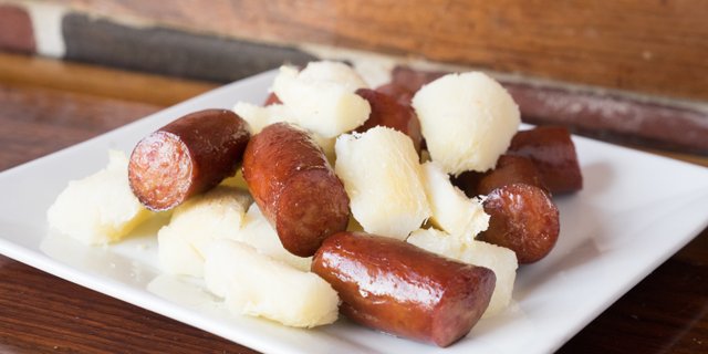 Cassava w/ Kielbasa
