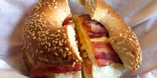 Egg and Cheese Bagel Sandwich