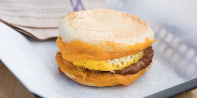 Sausage, Egg & Cheddar Biscuit Sandwich