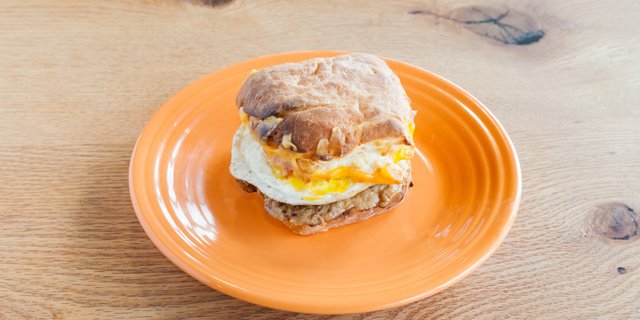 Egg, Sausage & Cheese Biscuit Sandwich