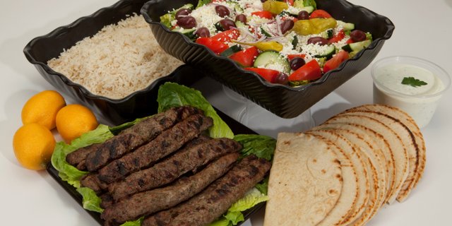Large Ground Beef Kabob Plate