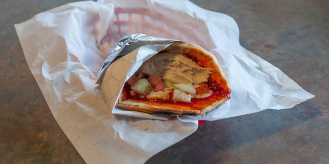 Hummus & Israeli Salad Wrap