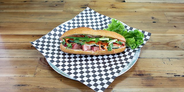 Braised Pork Belly Banh Mi Sandwich