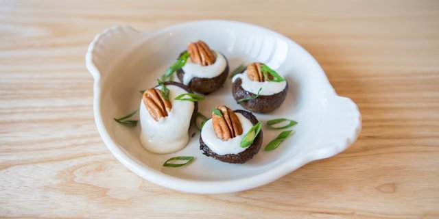 Goat Cheese & Walnut-Stuffed Mushroom Caps