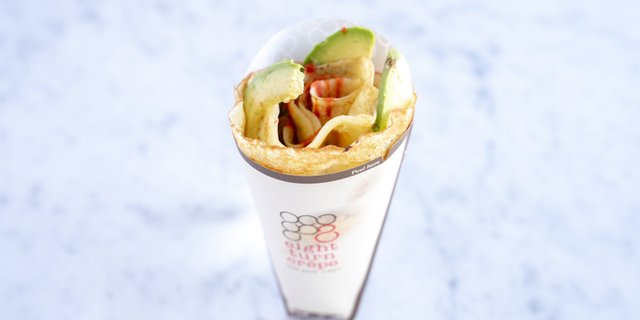 Eggs, Goat Cheese & Avocado Crepe