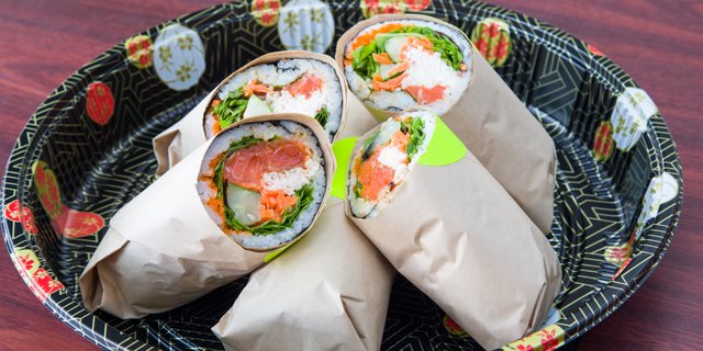 Oishi Sake Sushi Burrito Platter