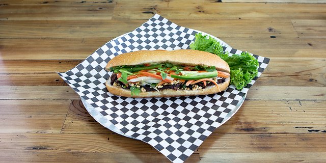 Grilled 5-Spice Pork Banh Mi Sandwich