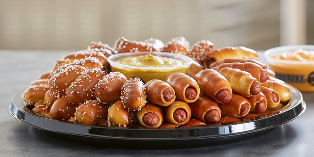 Mini Pretzel Dogs & Pretzel Rivets Tray