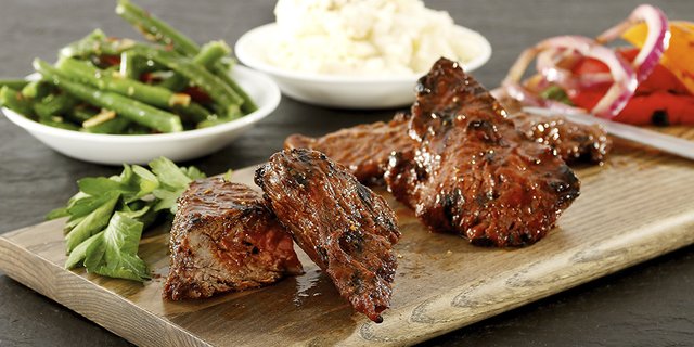 Grilled Bourbon Steak Tips