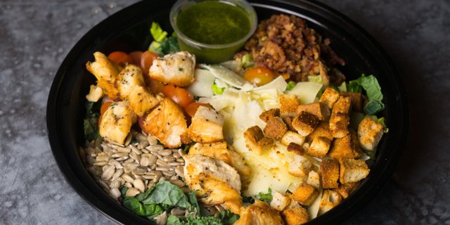 Kale Chicken Caesar Salad