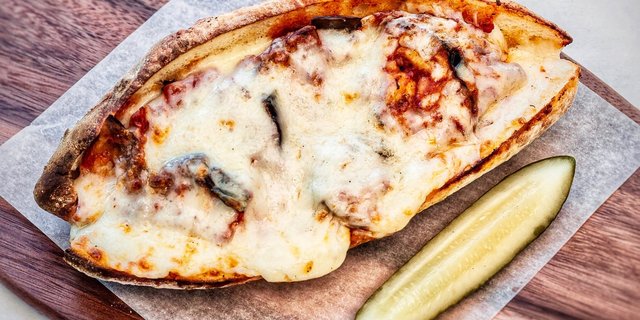 Eggplant Parmigiana Sandwich